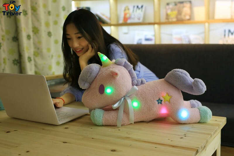 LED light-up toys Luminous Unicorn Toy Glow light Plush Stuffed Doll Party Birthday Baby Kids Gift Home Room Shop Decoration