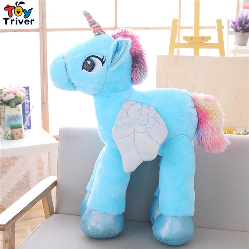 60cm Plush Unicorn Toy Pillow Stuffed Animal Horse Baby Kids Children Birthday Gift Shop Home Decor Ornament Drop Shipping