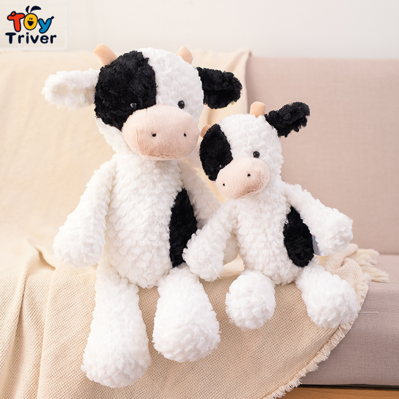 2021 Cute Milk Cow Cattle Plush Toys Stuffed Animals Doll Baby Kids Children Boys Girls Adults Kawaii Birthday Gift Home Decor