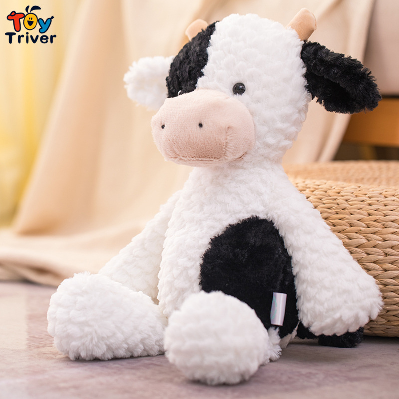 2021 Cute Milk Cow Cattle Plush Toys Stuffed Animals Doll Baby Kids Children Boys Girls Adults Kawaii Birthday Gift Home Decor