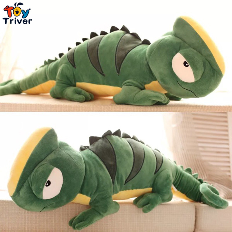 Kawaii Giant Lizard Chameleon Iguana Plush Toys Stuffed Animals Doll Baby Kids Children Boys Girls Birthday Gift Home Room Decor