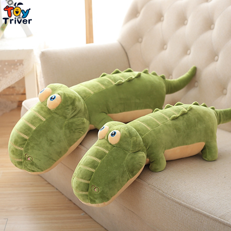 Creative Cartoon Simulation Green Crocodile Plush Stuffed Doll Toys Long Pillow Cushion KidS Baby Boy Birthday Gift Triver Toy