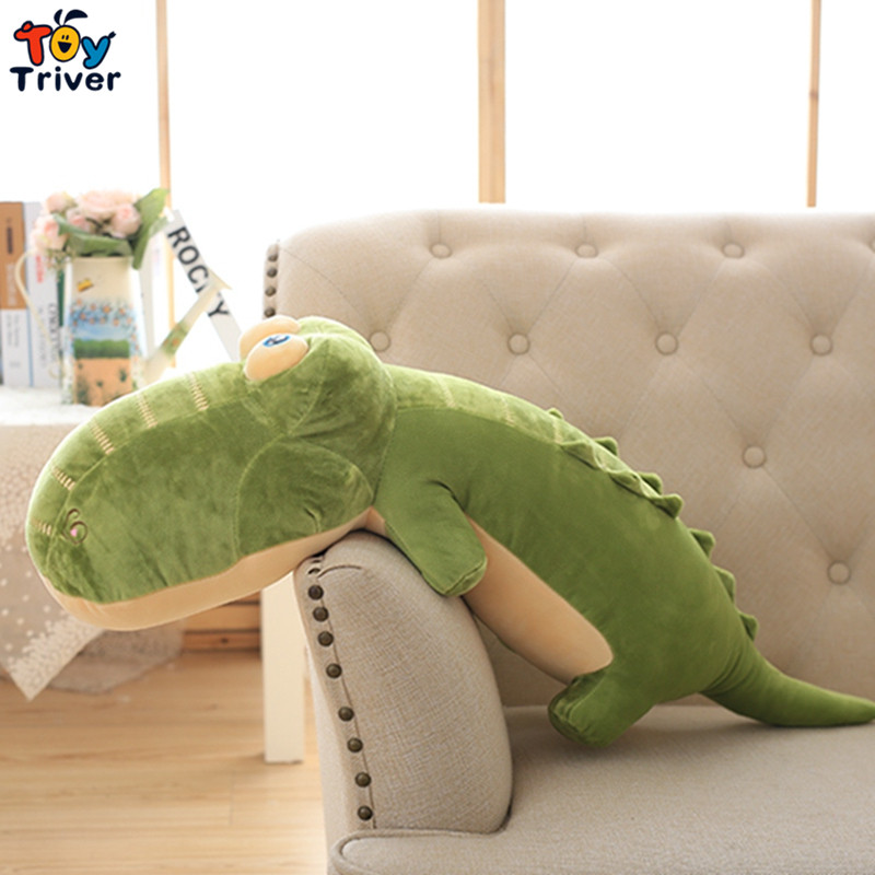 Creative Cartoon Simulation Green Crocodile Plush Stuffed Doll Toys Long Pillow Cushion KidS Baby Boy Birthday Gift Triver Toy
