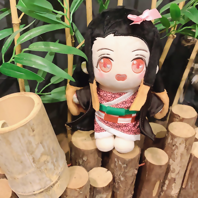 Demon Slayer Nezuko Plush Doll Clothes Changeable Japan Anime Nezuko Kamado Plushie 20cm 7.8inch Cartoon Toy Gift for Manga fan