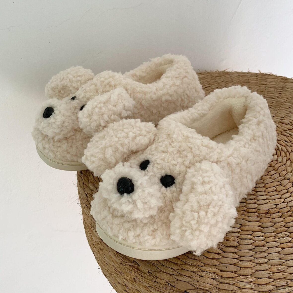 Poodle Dog Soft Stuffed Plush Slippers
