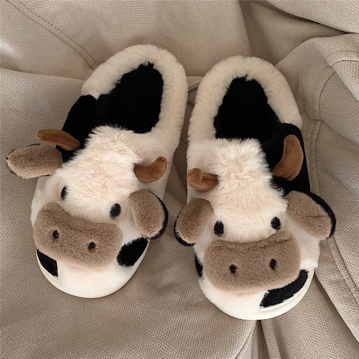Cow Soft Stuffed Plush Slippers
