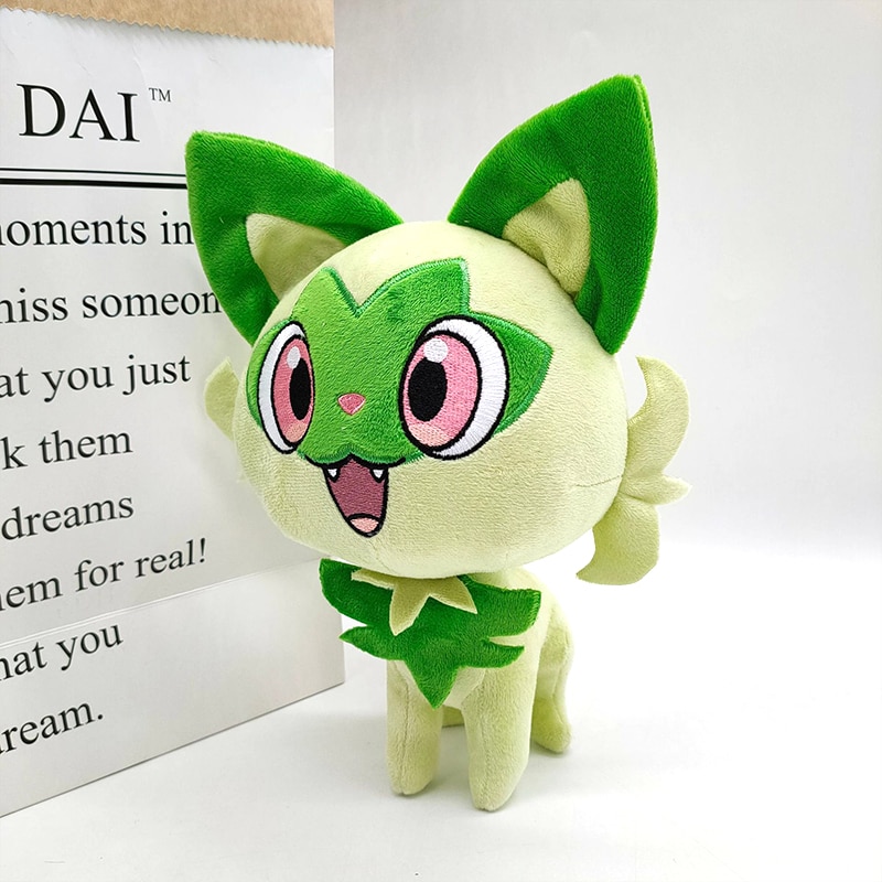 Takara Tomy Pokemon new sprigatito plush green new leaf cat plush toy game Pokemon peripheral doll