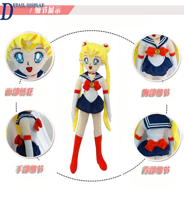 Japan Cartoon Movie Sailor Moon Tsukino Usagi girl Plush toys Soft Stuffed doll Children's Birthday Gifts