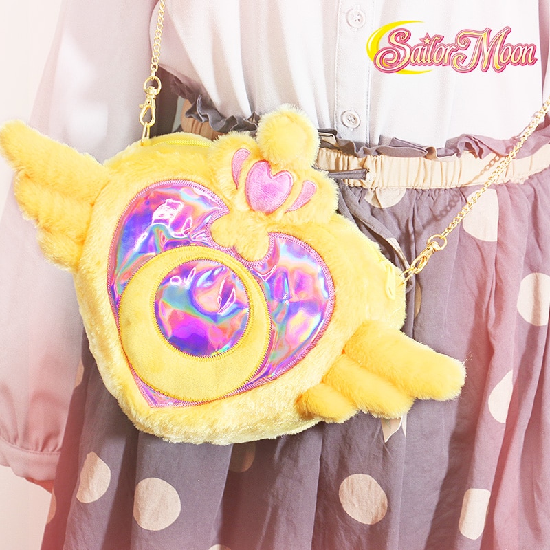 Official Japan Moon Cosplay Props Anime Sailor Heart Plush Toy Shoulder Bag For Women Ladies Cute Handbag Girls Birthday Gift