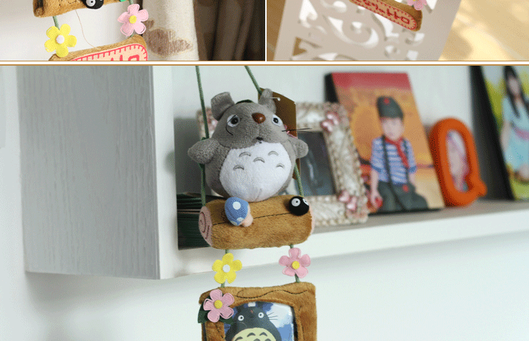 Creative Totoro Cartoon Plush Hanging Album Photo Frame Cloth Stuffed Animals Toys Home Furnishing Decoration Ornaments lelakaya