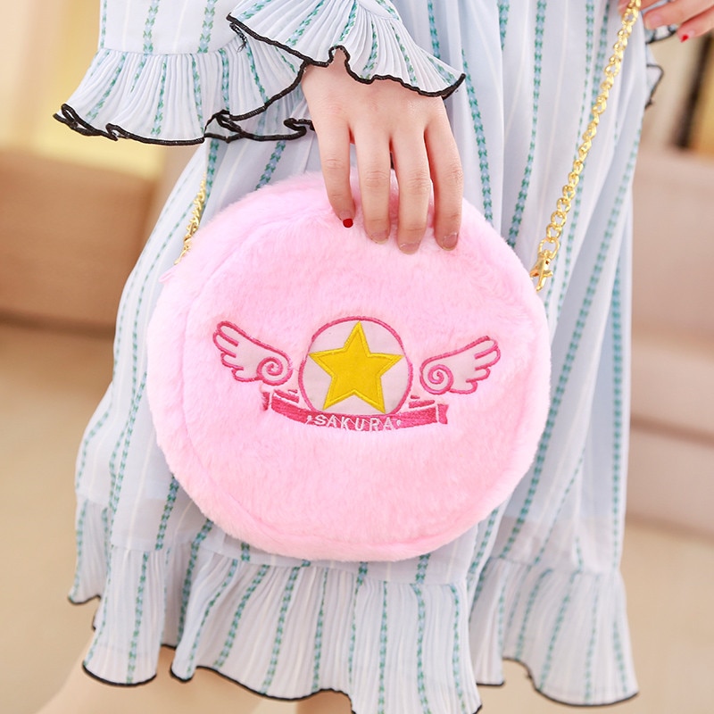 22*20 cm Soft Card Captor Sakura Plush Toy Bag Stuffed Card Captor Sakura Dog Shoulder Bag For Kids Birthday Gift Or Fans
