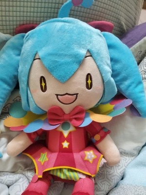 In Stock Original SEGA Hatsune Miku Fufu Plush Toys Miku Fufu World Plan Wonderland 30Cm Seated Plush Figurine Toys for Kid Gift