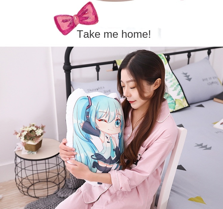 20/45cm Hatsune Miku Anime Pillow Kawaii Anime Peripherals Q Version Plush Toy Cute Bag Pendant Doll Birthday Gifts for Girls