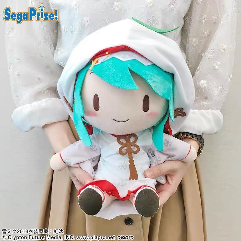 In Stock Original Sega Hatsune Miku Plush Toys Kawaii Snow Miku Fufu Plush Dolls 27Cm Figurine Plush Toys for Girls Gift