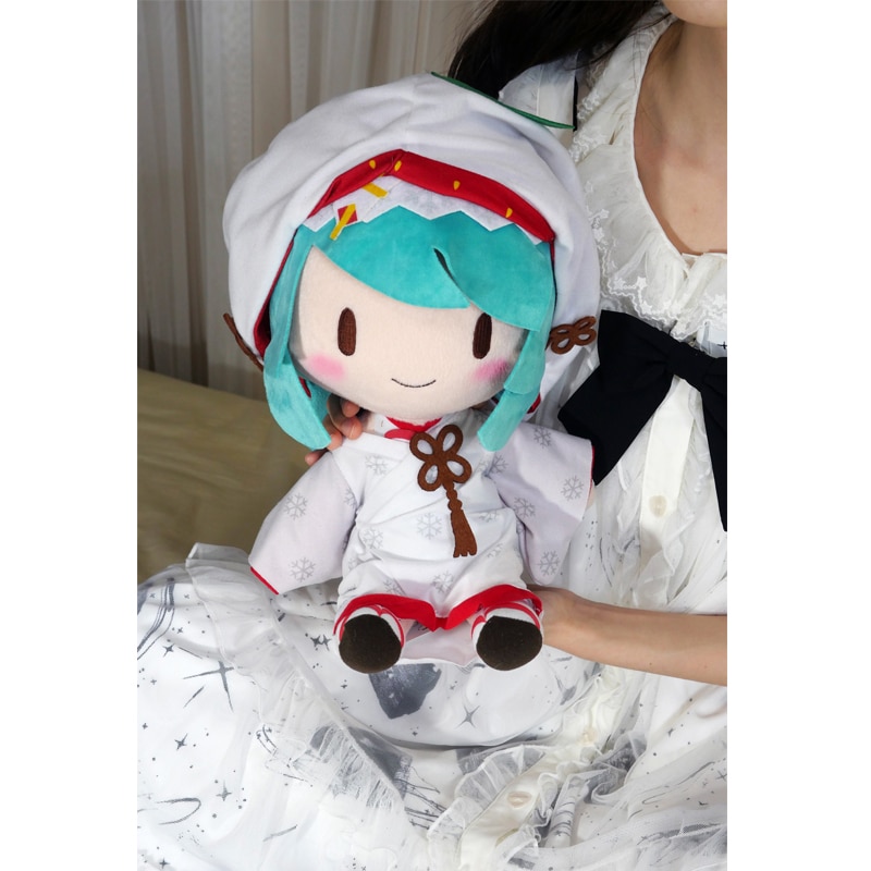 In Stock Original Sega Hatsune Miku Plush Toys Kawaii Snow Miku Fufu Plush Dolls 27Cm Figurine Plush Toys for Girls Gift