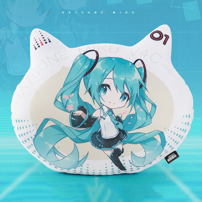 46Cm Hatsune Miku Q Version Pillow Vocaloid Anime Figure Pp Cotton Stuffed Pillow Cushion Hatsune Miku Q Version Stuffed Toys