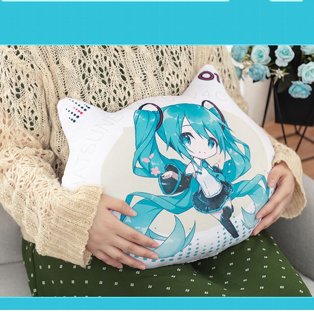 46Cm Hatsune Miku Q Version Pillow Vocaloid Anime Figure Pp Cotton Stuffed Pillow Cushion Hatsune Miku Q Version Stuffed Toys