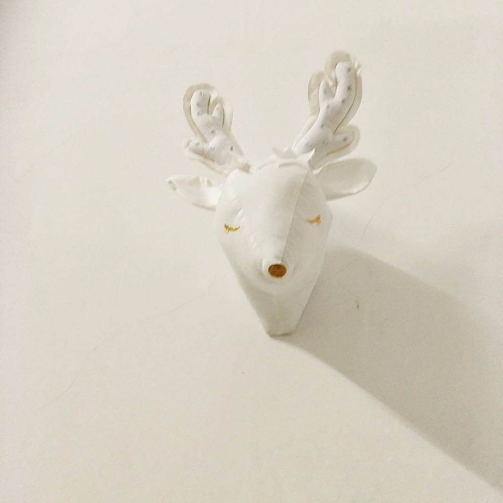 New Plush Deer Head Trophy Wall Mount For Nursery Guest Cottage Stuffed Animal Baby Child Bedroom Decoration Wall Art Home Decor