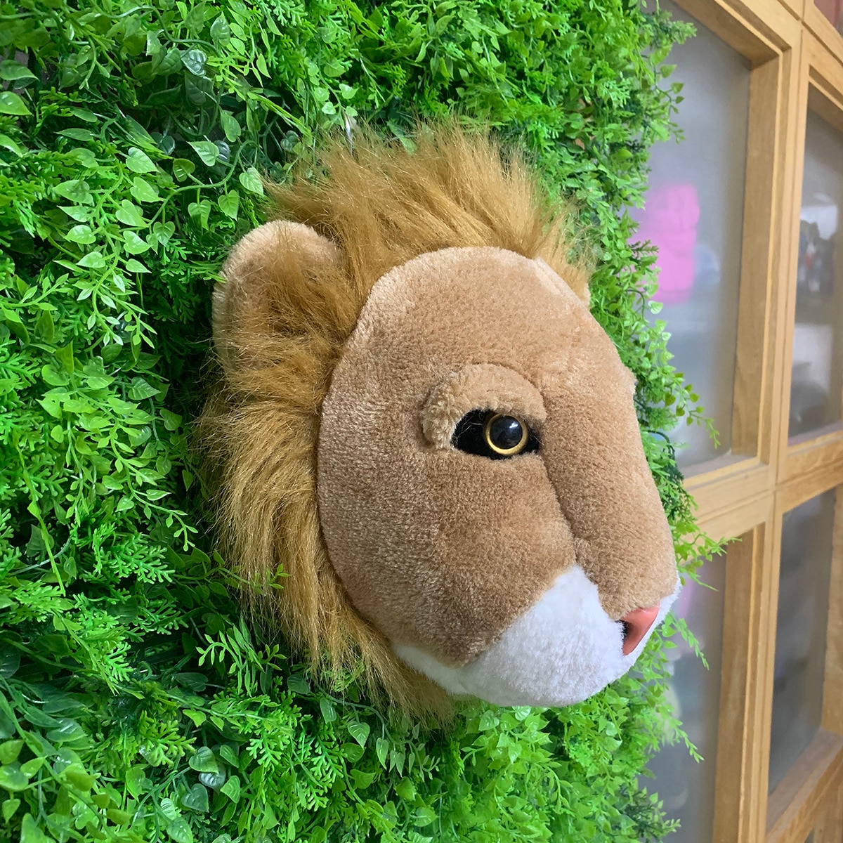 2021 LION FOREST ANIMALS STUFFED new lifelike lion head stuffed animal head for wall decoration kids' bedroom decoration toy