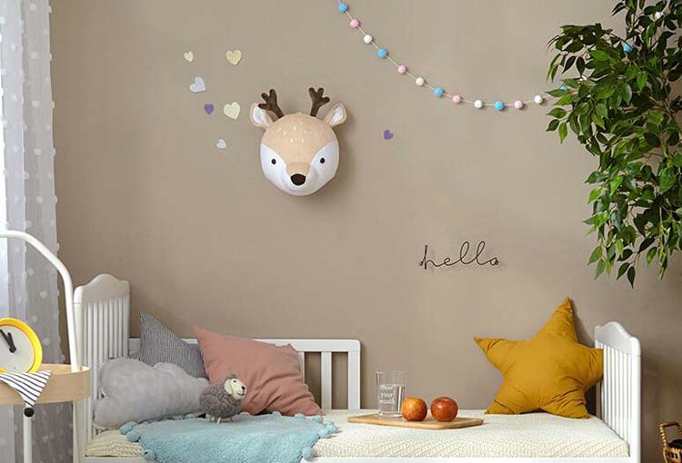 Nordic Style Plush Toy Animal Heads Elephant Bear Deer Wall Decor Baby Girl Christmas Birthday Stuffed Toys Nursery Wall Hanging
