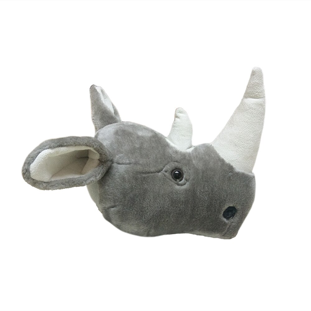 2021 rhinocerosL head wall decor - Stuffed animal head wall decor for nursery or kids room - room decor for kids