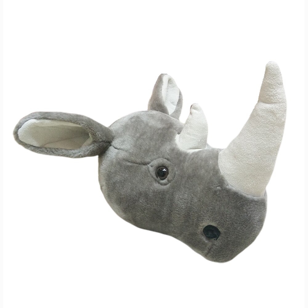 2021 rhinocerosL head wall decor - Stuffed animal head wall decor for nursery or kids room - room decor for kids