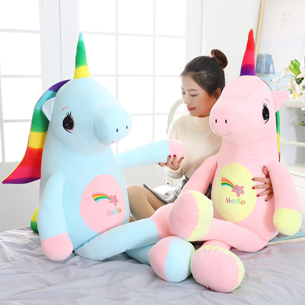 Cartoon Unicorn Plush Toy Big Huge Unicorn Pillow Stuffed Animal Soft Doll Kids Birthday Christmas Gift Children Girl Room Decor