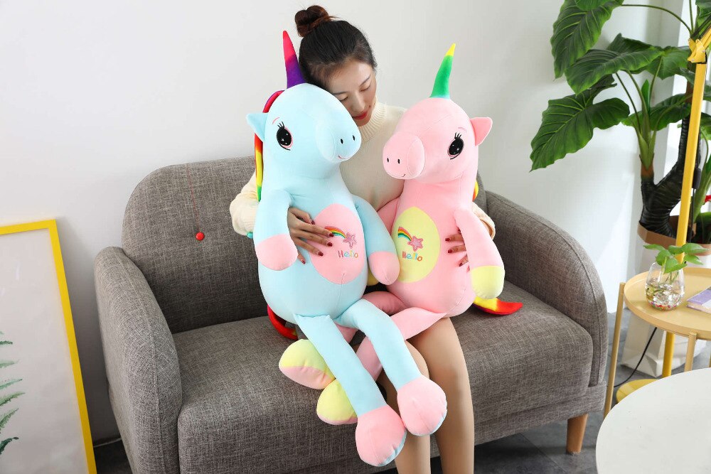 Cartoon Unicorn Plush Toy Big Huge Unicorn Pillow Stuffed Animal Soft Doll Kids Birthday Christmas Gift Children Girl Room Decor