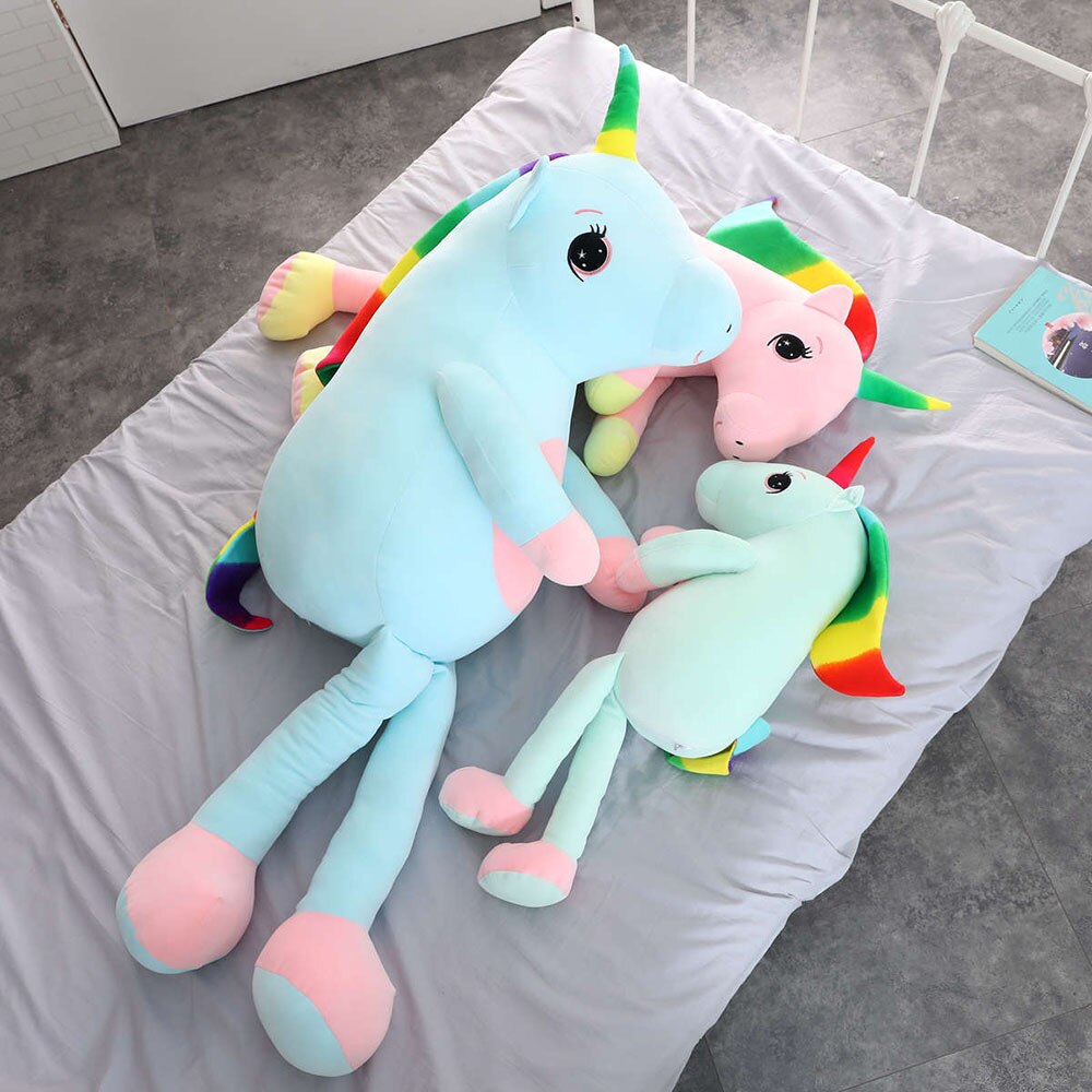 Cartoon Unicorn Plush Toy Big Huge Unicorn Pillow Stuffed Animal Soft Doll Kids Birthday Christmas Gift Children Girl Room Decor