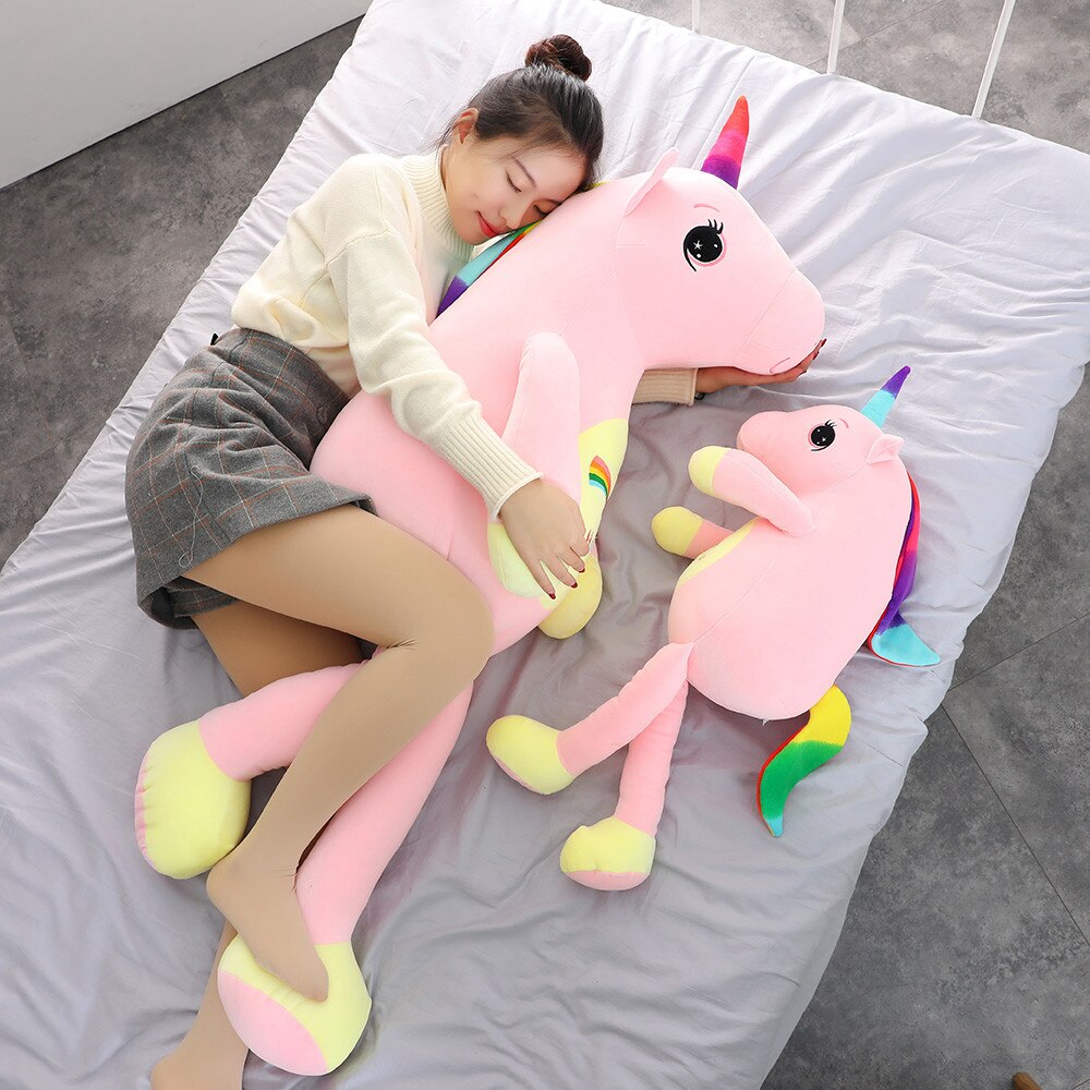 Cartoon Unicorn Plush Toy Big Huge Unicorn Pillow Stuffed Animal Soft Doll Kids Birthday Christmas Gift Children Girl Room Decor