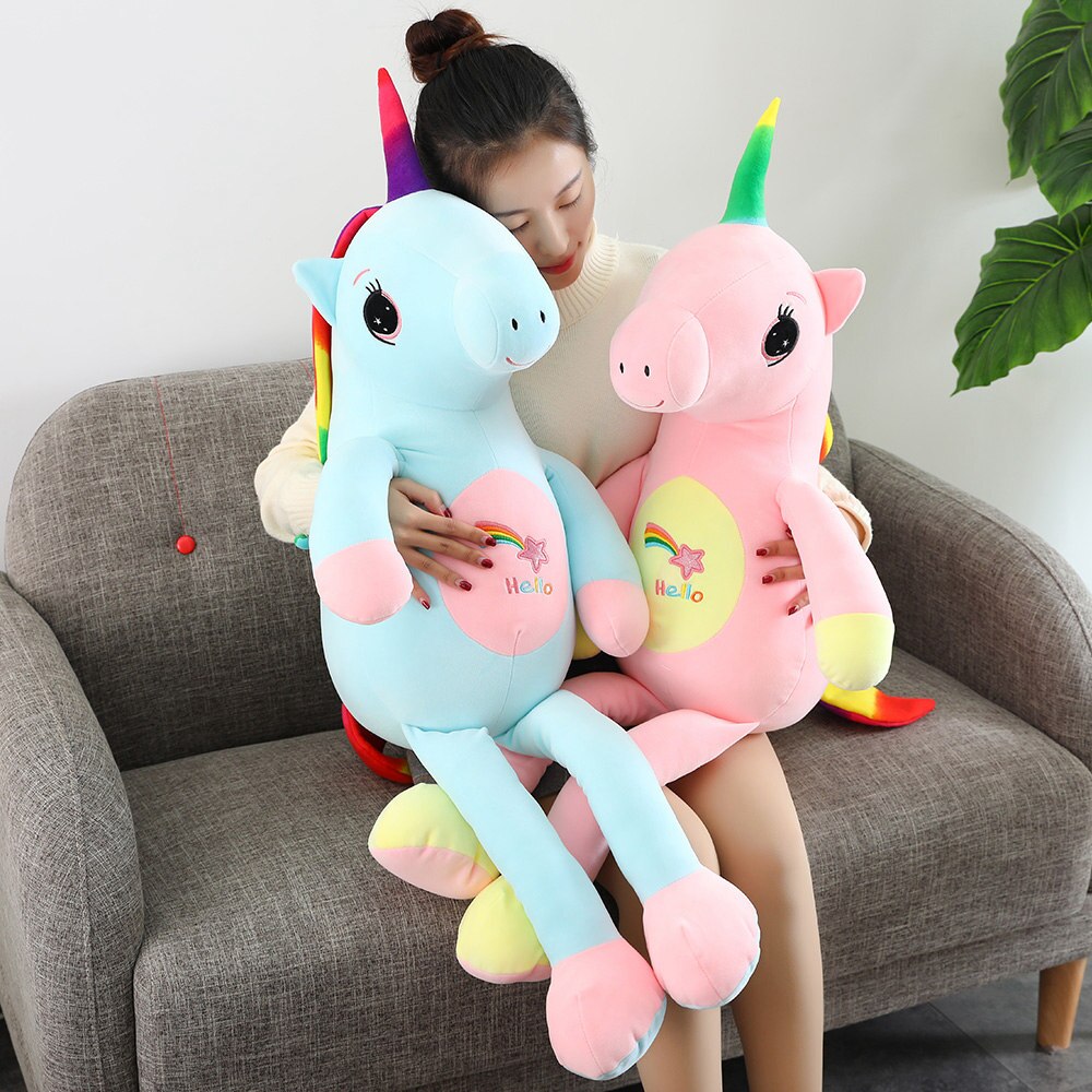 Cartoon Unicorn Plush Toy Big Huge Unicorn Pillow Stuffed Animal Soft Doll Kids Birthday Christmas Gift Children Girl Room Decor