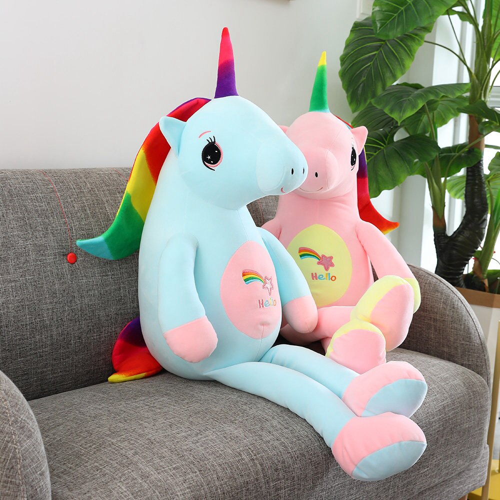 Cartoon Unicorn Plush Toy Big Huge Unicorn Pillow Stuffed Animal Soft Doll Kids Birthday Christmas Gift Children Girl Room Decor