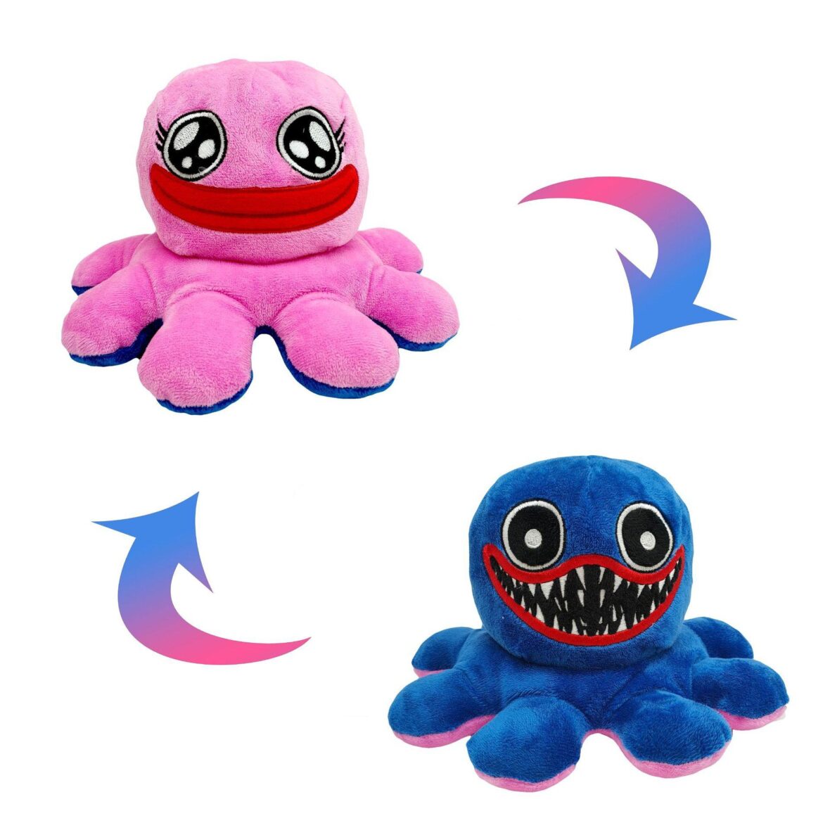 Flippable Octopus Huggy Wuggy Soft Stuffed Plush Toy