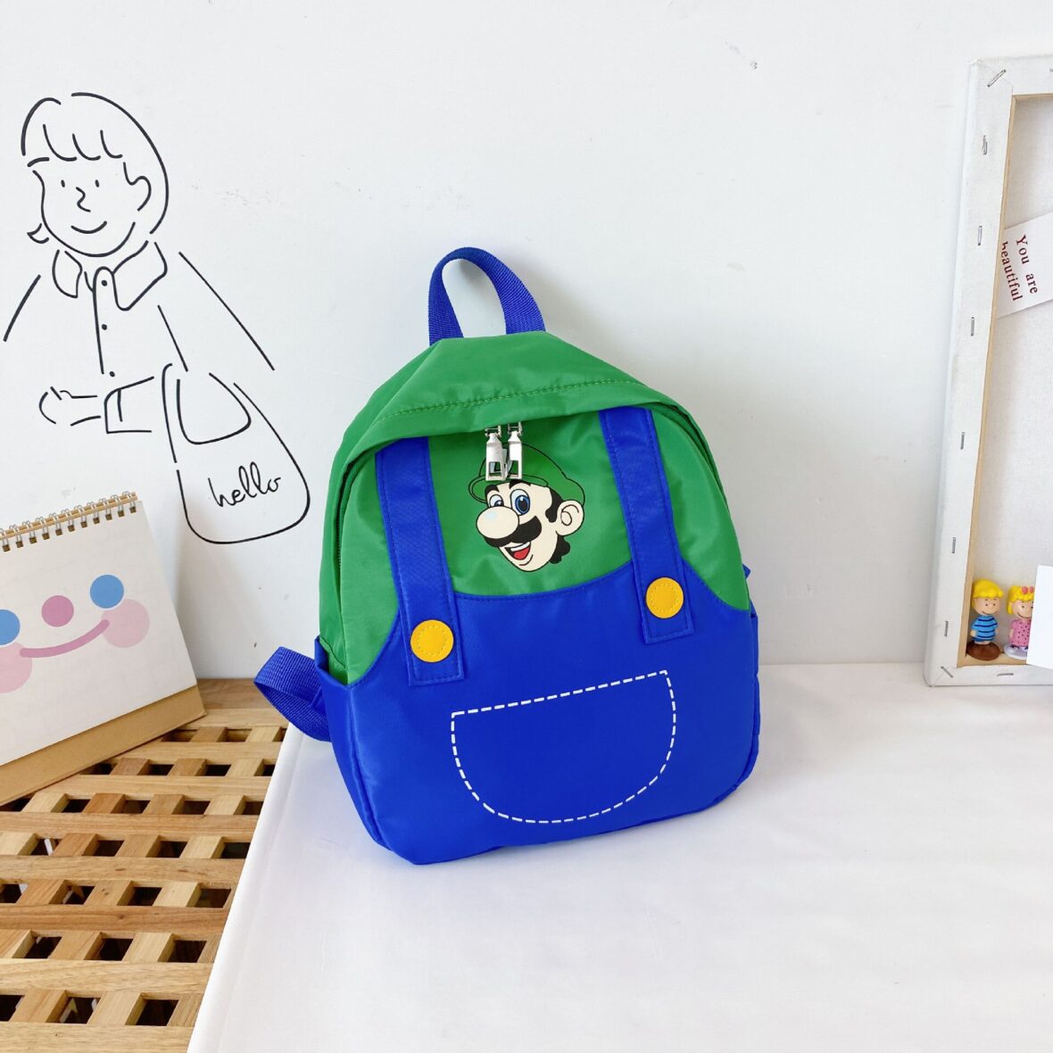Super Mario Luigi Model Soft Plush Backpack