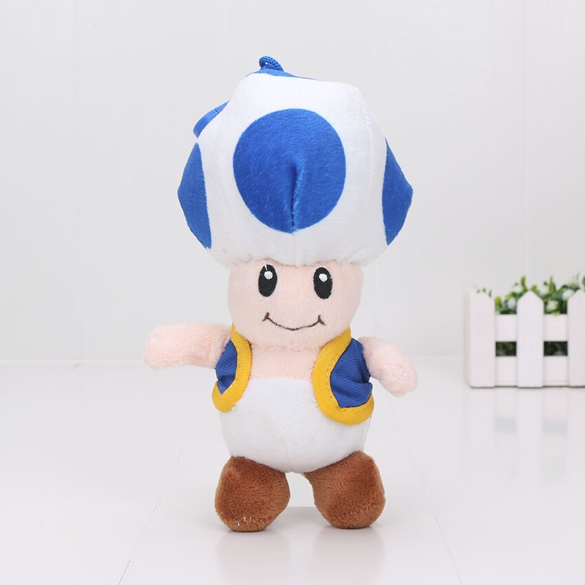 Mario Blue Mushroom Toad Soft Stuffed Plush Toy