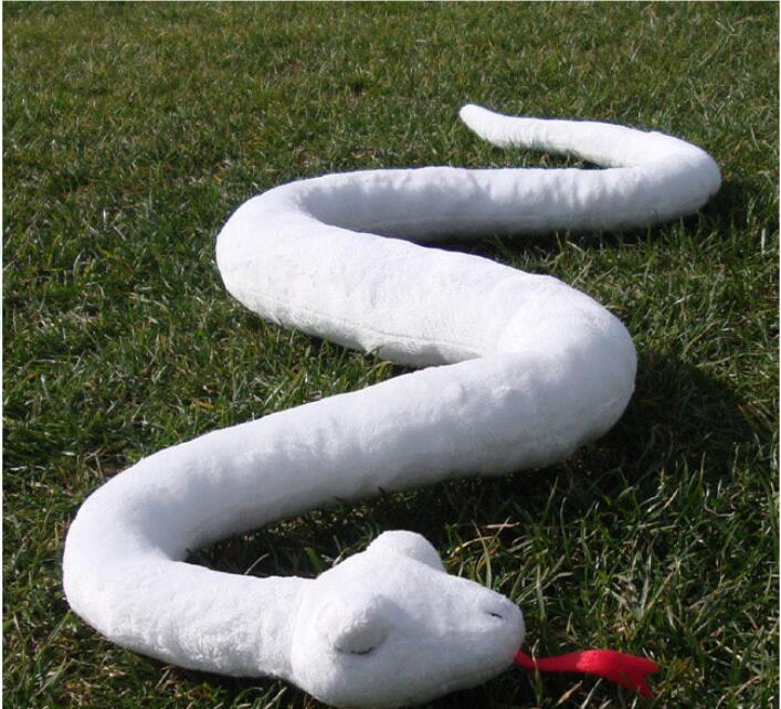 White Sleeping Snake Soft Stuffed Plush Toy