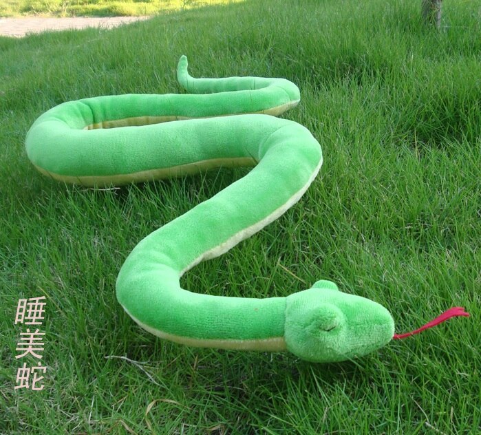 Green Sleeping Snake Soft Stuffed Plush Toy