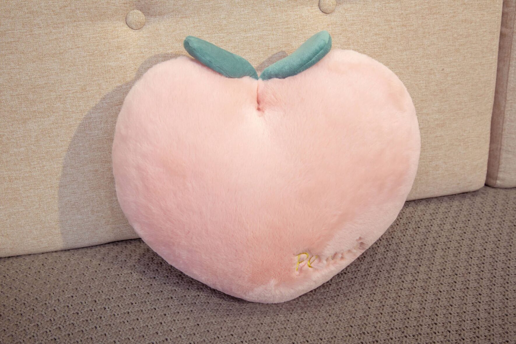Peach Shaped Soft Stuffed Plush Pillow