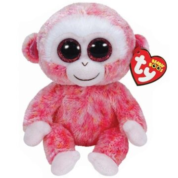 stuffed pink monkey