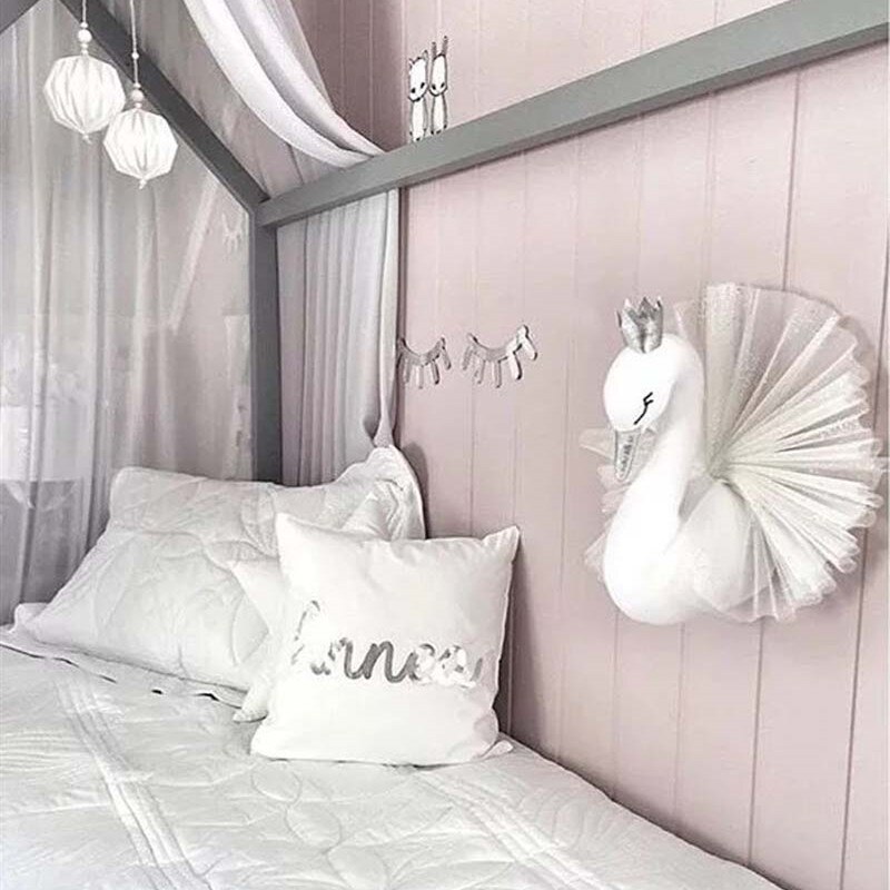 Animal White Swan Head Soft Stuffed Plush Wall Hanging