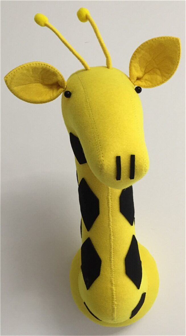 Yellow Giraffe Soft Plush Stuffed Wall Hanging