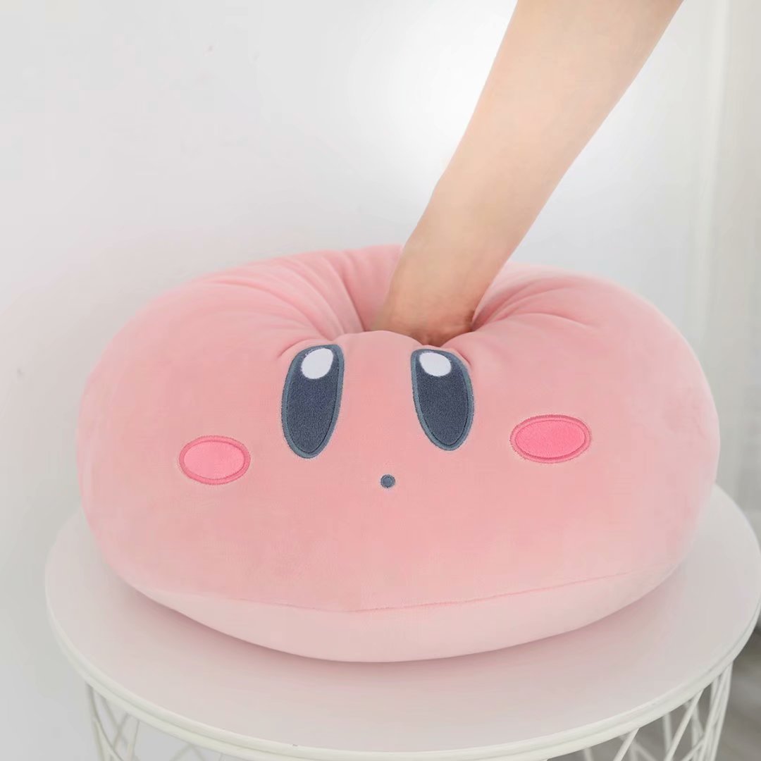 35cm Cute Pink Tender Soft Comfortable Cure Girl Kirby Cartoon Anime Plush Stuffed Doll Toys Ragdoll Big Dumpling Pillow Gifts