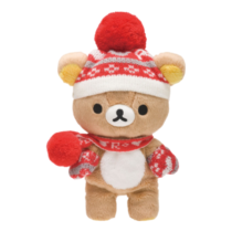 Rilakkuma Bear With Winter Scarf Soft Plush Toy