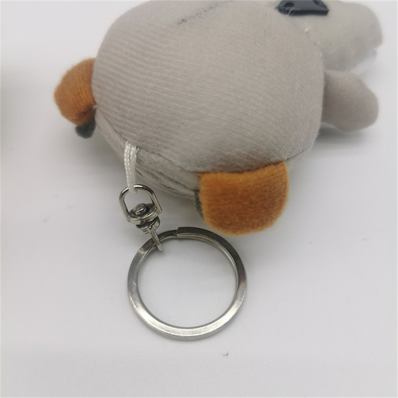 10cm Kawaii Grey Rilakkuma With Bee Soft Plush Keychain