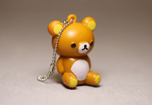 Cute Kawaii Rilakkuma Keychain Mascot Key Chain Cartoon Anime Bear Keychains Keyring Small Gift