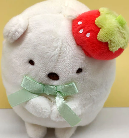 Kawaii Strawberry Sumikko Gurashi Soft Plush Keychain