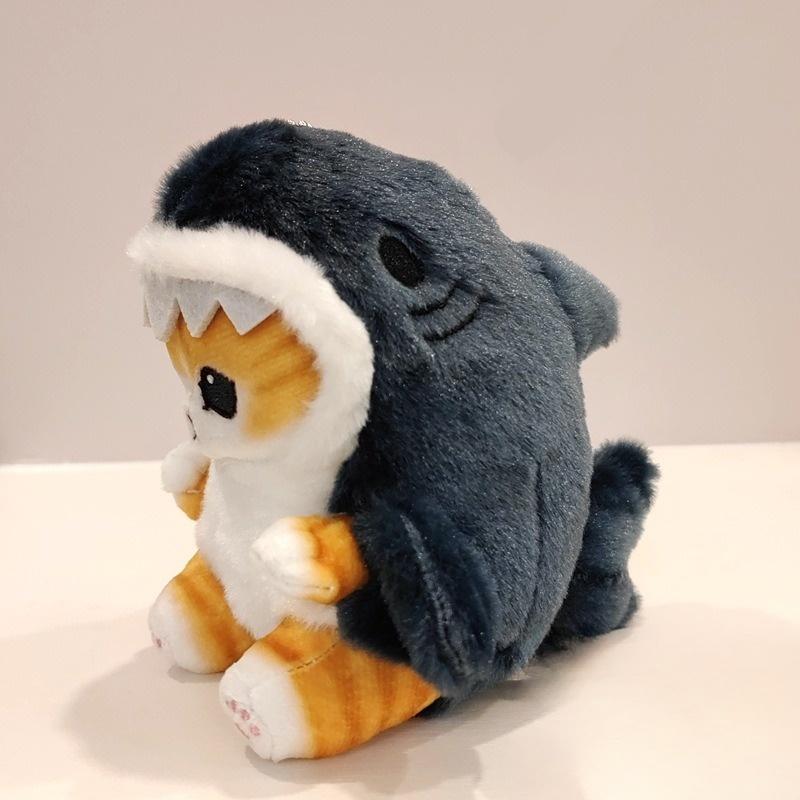 13cm Kawaii Cartoon Shark Cat Soft Stuffed Plush Toy