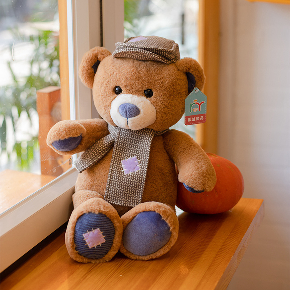Teddy Bear With Scarf Hat Soft Stuffed Plush Toy