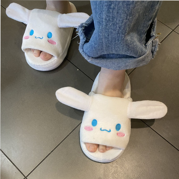 Anime Sanrio Cartoon Cinnamoroll Soft Plush Slippers