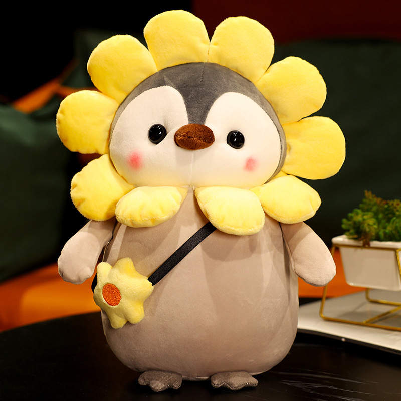 35cm Penguin Turn To Sun Flower Dress Stuffed Plush Toy
